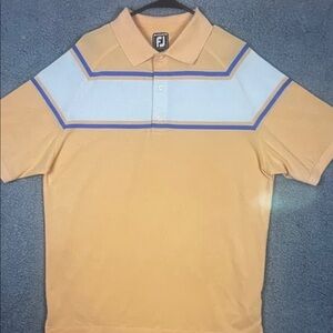 FootJoy Tan Polo with Blue and White Stripes